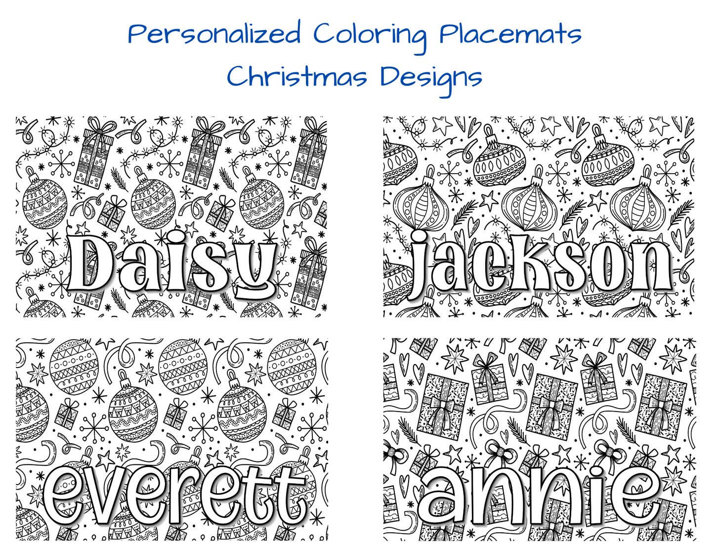 Personalized Christmas Coloring Placemat
