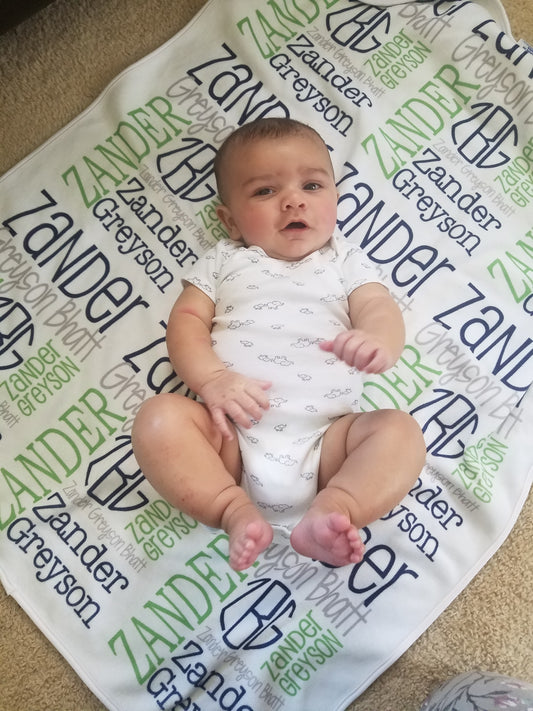 Personalized Baby Name Blanket - Classic Design - The Zander